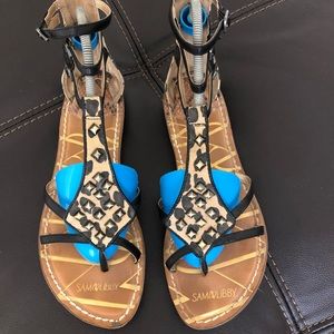 SAM & LIBBY tiger print/sequence sandals